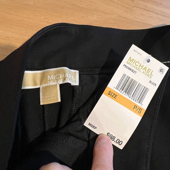 Michael Michael Kors Women's High-Rise Ponte Pintuck Pants PETITE Small Black - Picture 8 of 11